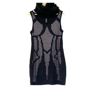 Black Silver metallic dress Custo Barcelona
